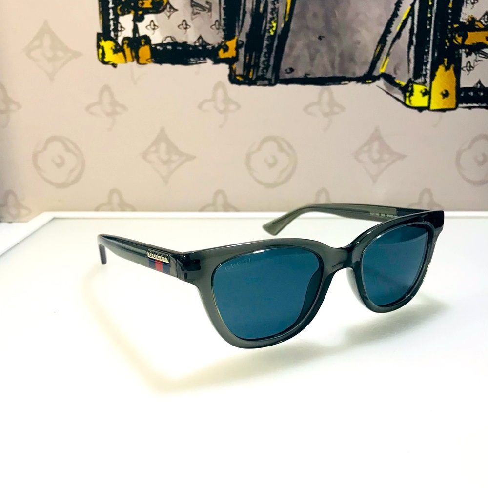 BRAND NEW GUCCI SUNGLASSES GG1116S 003 Clear Gray- Blue Lenses 51-145 Italy